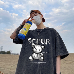 量大优可供抖音视频 支持得物品质配合二开 美式水洗短袖t恤SX118图片