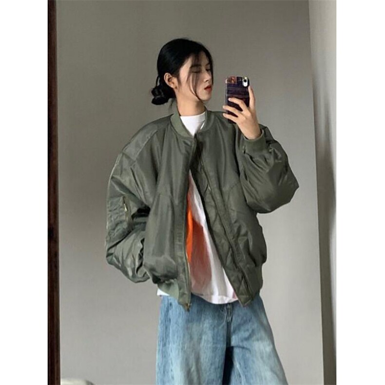美式bomber飞行员夹克棉服男款冬季潮牌高级感外套cleanfit棒球服图片