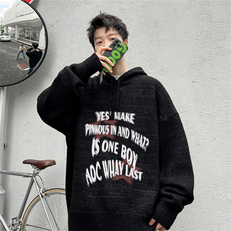 高品秋冬季连帽毛衣男复古慵懒风针织衫毛衣外套MYL3318-P65控88,男装针织衫/毛衣,电商B370