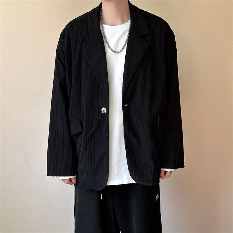 现货-春季新品潮牌设计感西装外套宽松痞帅休闲西服-AZ2430-P95,男装西服,电商A351