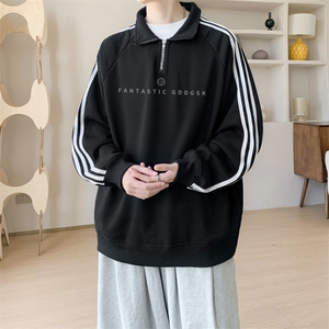华棉内景秋冬重磅青年宽松polo领卫衣男潮百搭WY00666/P50加绒P55图片