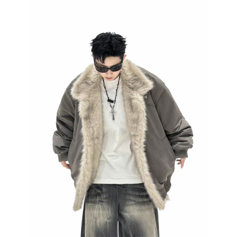 (网图)复古鹿皮绒座山雕棉服潮牌情侣百搭保暖棉服313B-PM08-P115,男装棉衣,星座313B