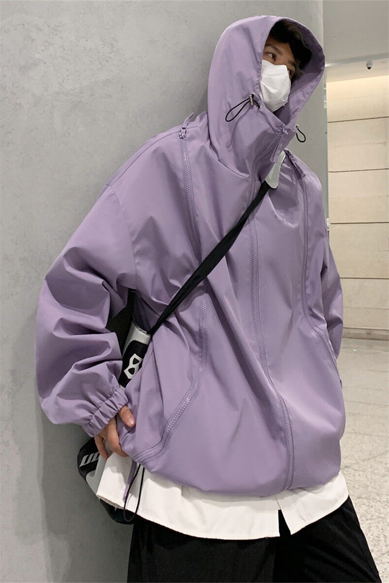 JK9006/P65春装新款现货防水冲锋衣男夹克个性拉链大码宽松外套,男装夹克,电商A141