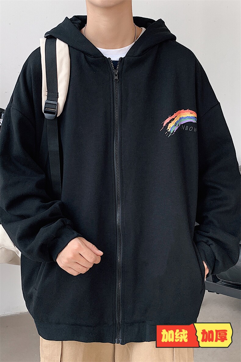 KS21064-P45加绒P50连帽开衫卫衣男运动外套大码班服,男装卫衣,电商A040