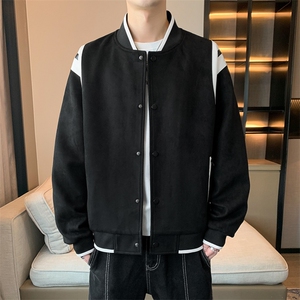 秋季麂皮绒夹克外套棒球服夹克外套男JK87-P75图片