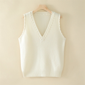 秋装新款女装V领马甲时尚百搭显瘦针织背心优雅气质简约设计面料,女装马甲,旭友羊绒