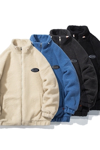 1日系白底冬季宽松百搭棉服男羊羔毛大码棉衣男外套8727P105控149图片