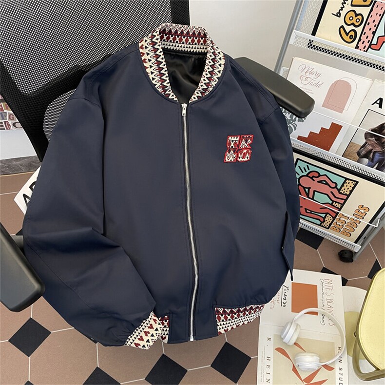 新中式提花夹克男女潮设计感棒球服宽松名族风情侣外套JK3004-p70,男装夹克,星座302B-3