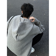 【有货】M245LL-特P55连帽毛衣男女慵懒风针织衫外套，男装针织衫/毛衣，星座1007（原301D）