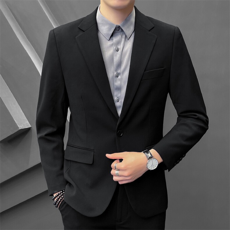 23春季男百搭新款商务正装纯色修身时尚休闲西服外套XF8609P155,男装西服,电商A355（原A415）