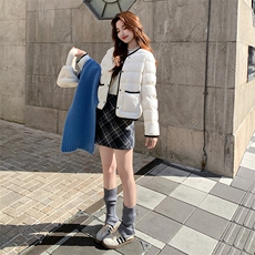 现货主推2025冬季新款小香风90白鸭绒羽绒服短款1531-P215K349，女装羽绒服，欣美人