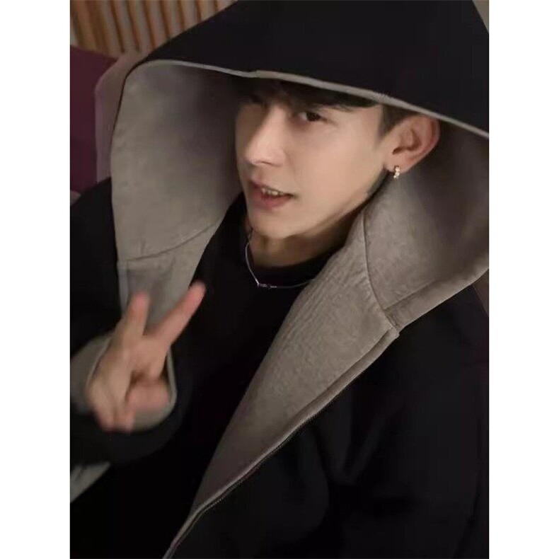 1506/W82801/P55网图重磅连帽卫衣外套男休闲外套撞色情侣开衫,男装卫衣,星座1506
