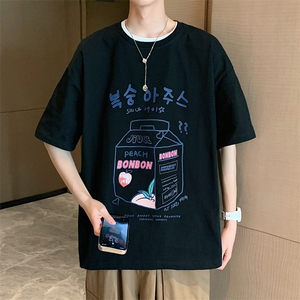 ！200G高品质！2022男士宽松纯棉短袖T恤情侣体恤衫T2205P25图片