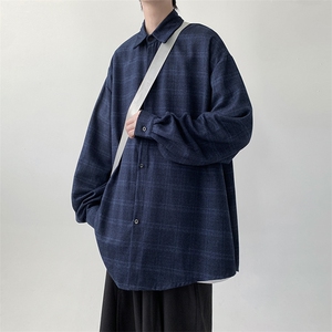 已出货 厚款小香风长袖衬衫男宽松格子衬衣KD627-P30图片