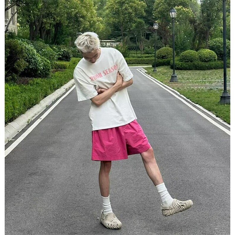 【网图现货】多巴胺色美式宽松速干五分裤DK996/P20,男装牛仔裤,星座205-3