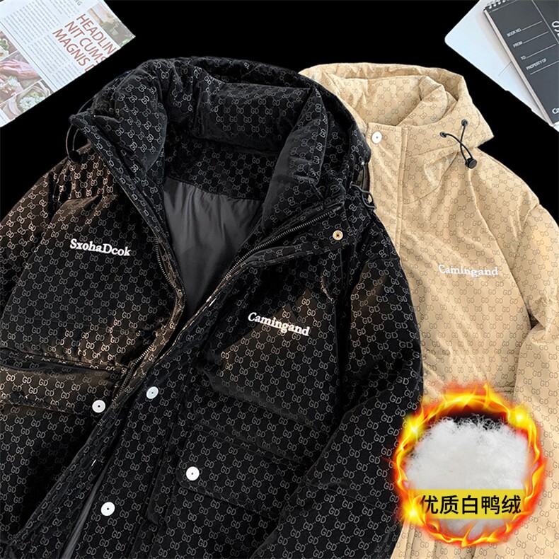 23冬季新款白鸭绒刺绣面包服加绒加厚羽绒服A316-1-Y109P198控268，男装羽绒服，星座906（原电商a316-1）