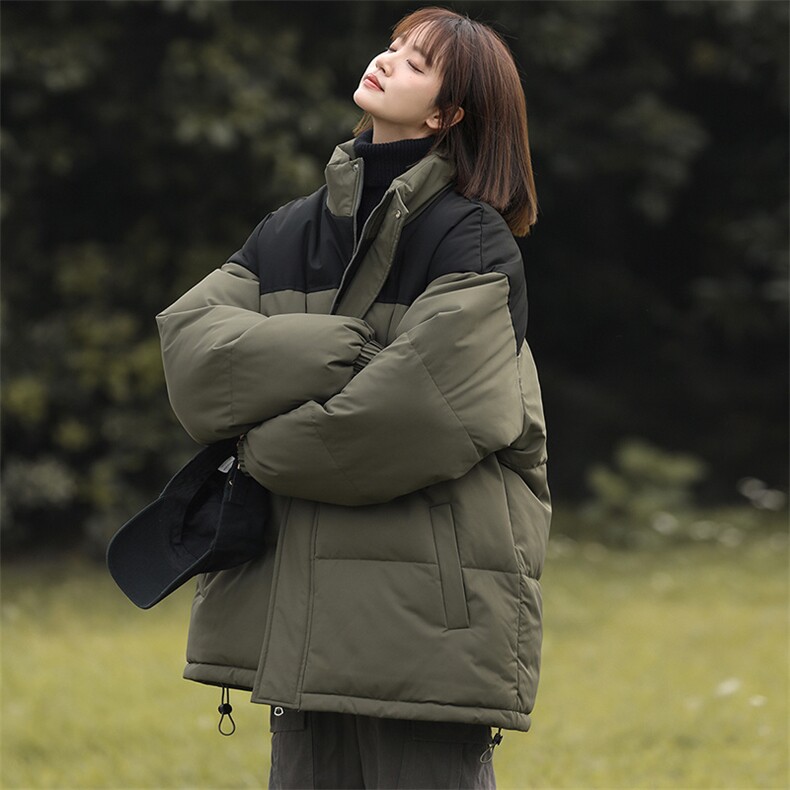 港风冬季立领纯色拼接加厚上衣外套棉衣男MY88888P75，男装棉衣，星座1204-3