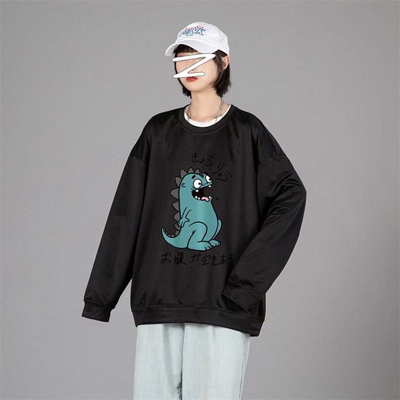 2021秋新休闲大码系男蒙马特潮圆领港风卡通印花卫衣W5050-P28,男装卫衣,电商A001