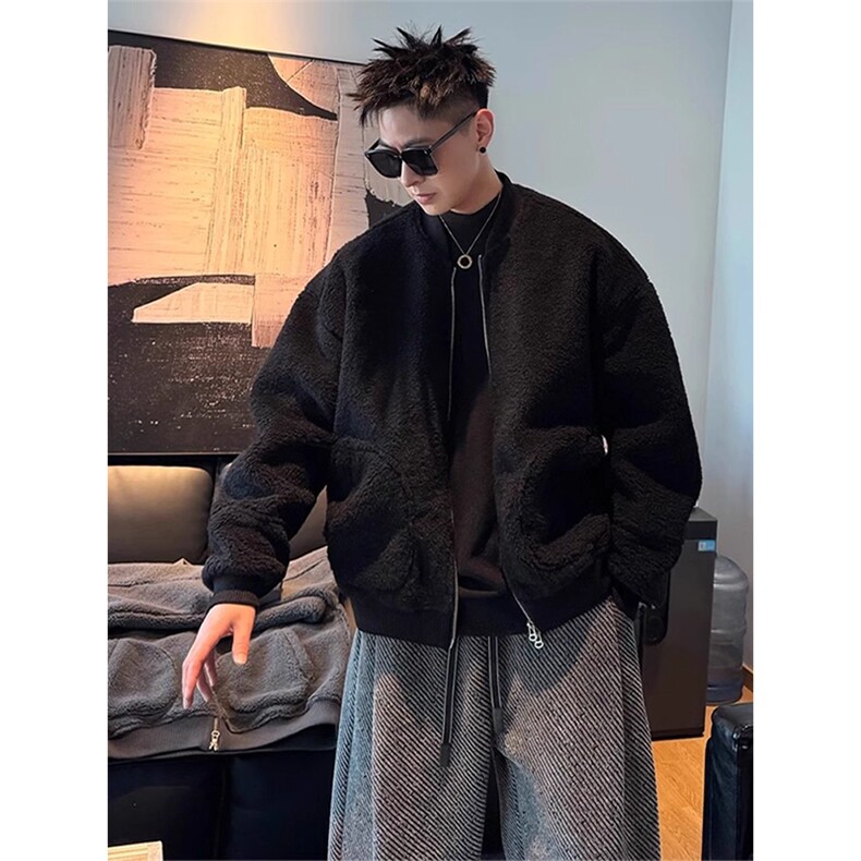 美式皮毛一体夹克棉服冬保暖羊羔毛颗粒绒外套XZ514-2-MY909-P105,男装夹克,星座514-2(原B239)