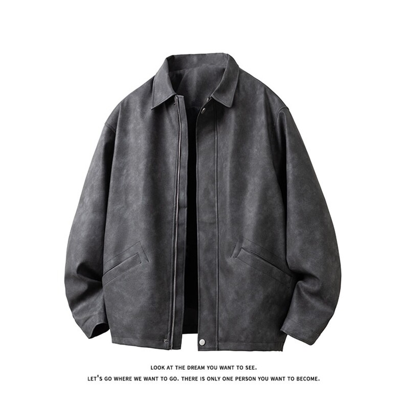潮流宽松美式复古机车皮衣PU皮夹克外套P7810-P65【特价】,男装夹克,电商A007