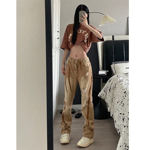 B221 美式ins高街小众个性男女破洞牛仔裤 LK23001-P65 控88图片