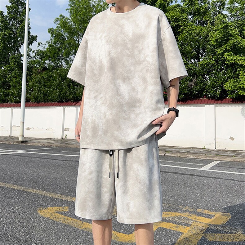 夏季重磅半袖短袖T恤情侣套装T3553上衣26-DK8514裤子26【特价】，男装T恤，电商A007