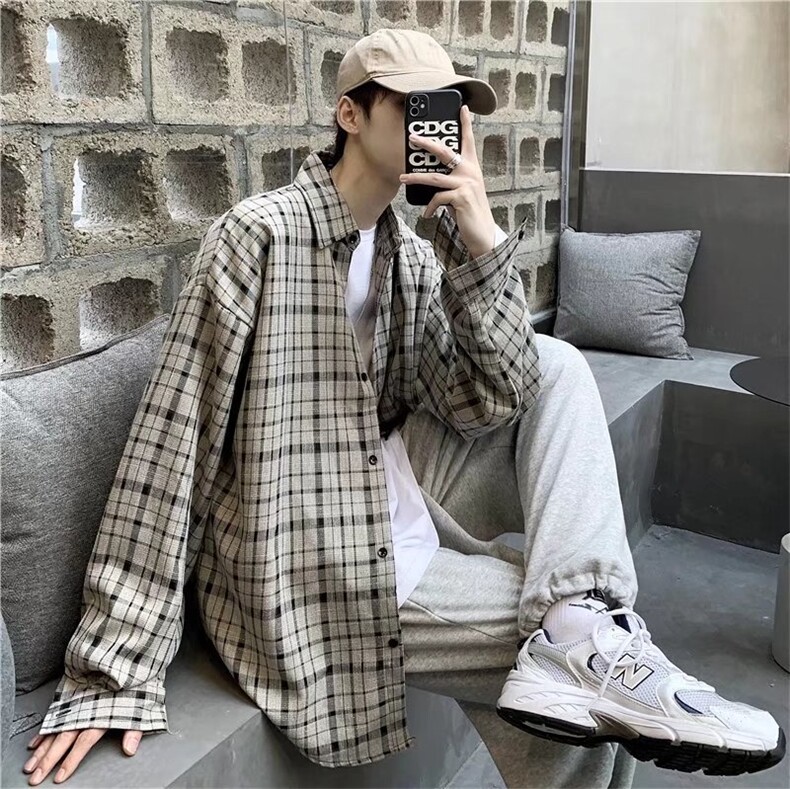 长袖衬衫春款男港风潮流C014P40图片
