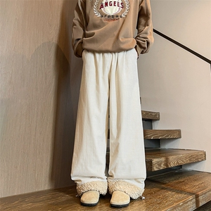 8XL-M加厚羊羔毛棉裤特大码宽松休闲裤保暖直筒阔腿裤KZ1939/P68