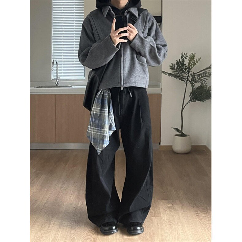 【有货】Q36CC-特P52可拆方巾屁帘裤男廓形洗水牛仔裤,男装牛仔裤,星座1007（原301D）