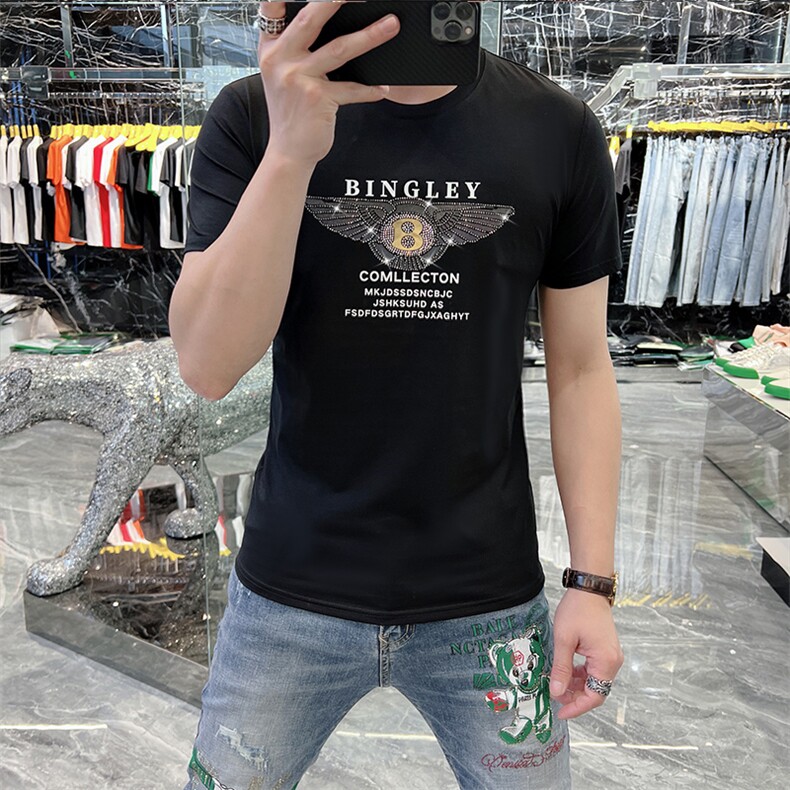 新款时尚高端精品欧货夏季男T恤短袖潮流抖音A227B-A-715-P45图片