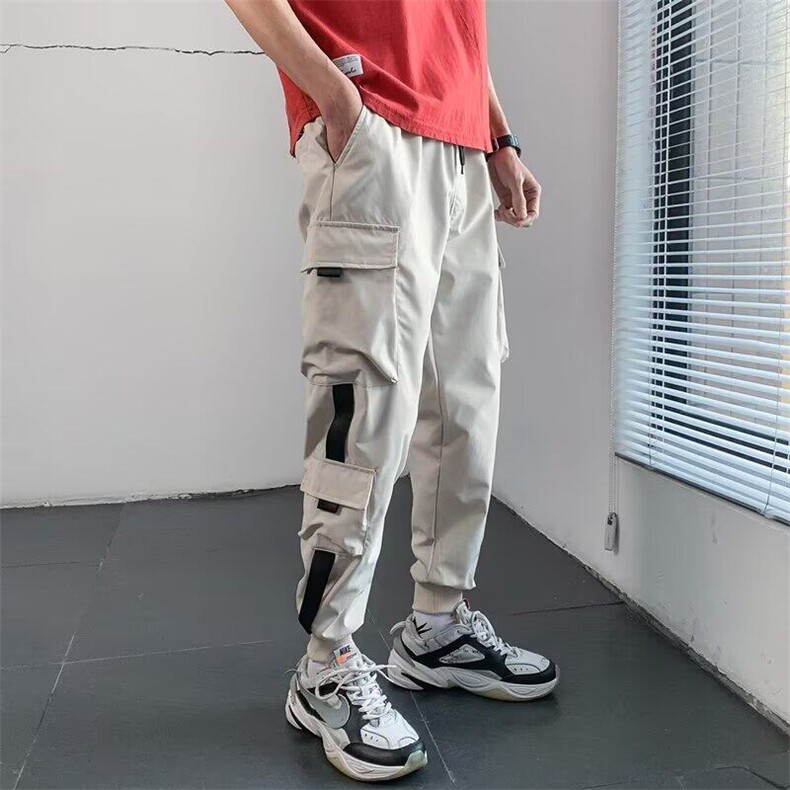 工装裤男士春款韩版潮流宽松直筒裤束脚裤子潮牌百搭哈伦九分裤，男装休闲裤，星座506A