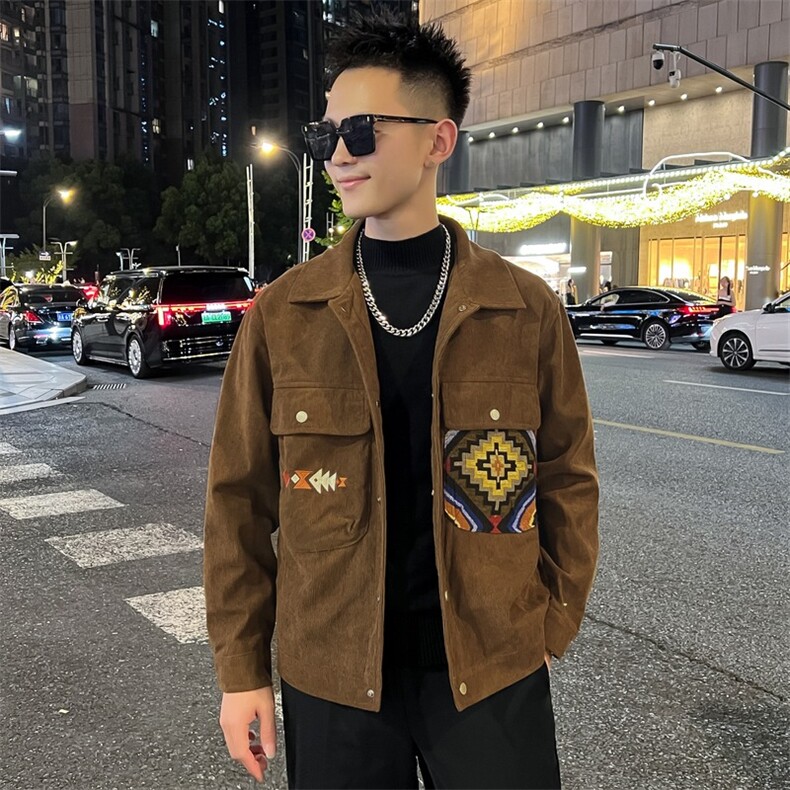 美式休闲翻领夹克男2026春季新款潮流百搭时尚男士外套上衣潮,男装夹克,星座218-1（原230）