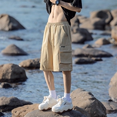 主推~日系工装短裤男夏季水洗纯棉五分裤A404P45，男装牛仔裤，电商A309