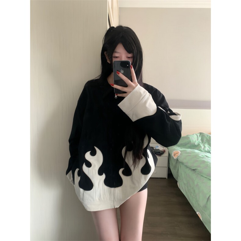 【有货】火焰灯芯绒外套男女款高级感美式休闲夹克JK7801HH-特P70,男装夹克,星座1007（原301D）