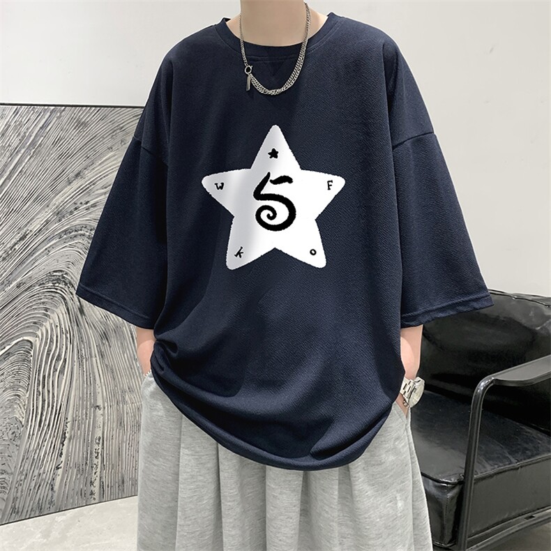 冰丝七分袖t恤男大码五分袖男短袖男中袖Q11368-P30,男装T恤,电商A040