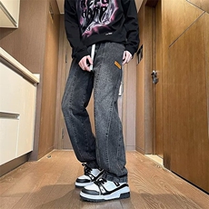 牛仔裤男士韩版潮流高街帅气百搭2024秋冬ins宽松长裤RK2210-P49，男装牛仔裤，星座412-2