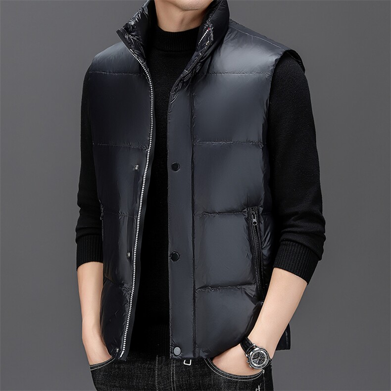 BZW6902钱塘2020-2新款时尚休闲冬季厚款中年男士羽绒服马甲P160图片