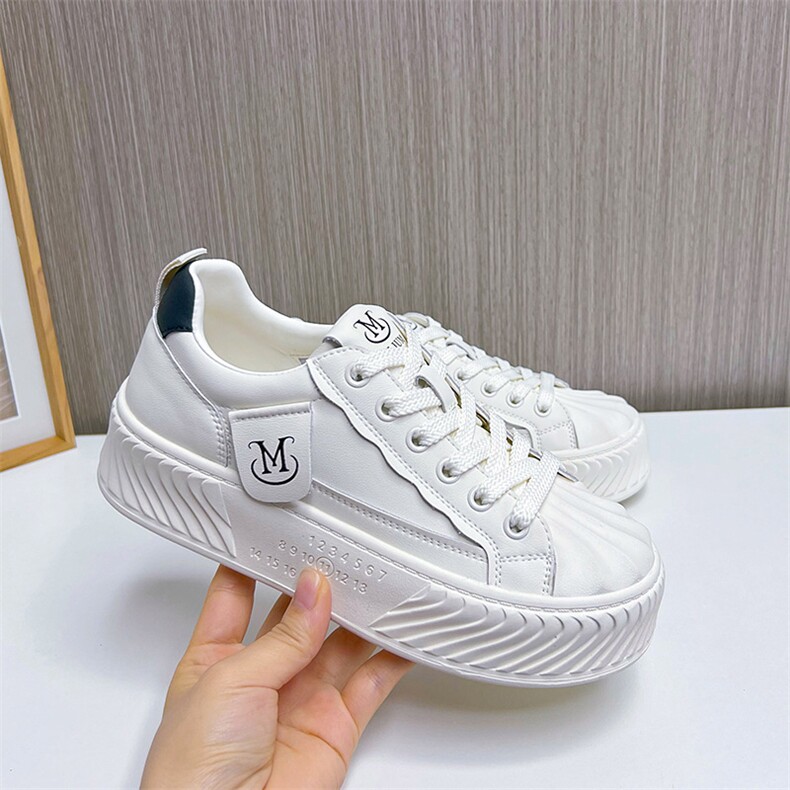 真皮小白鞋女2024春季新款百搭板鞋女休闲饼干鞋增高厚底休闲女鞋,女鞋休闲鞋,电商A223