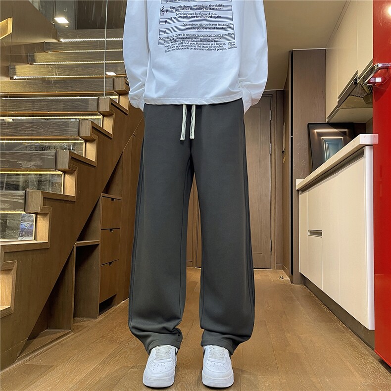 休闲裤男士2025新款秋季宽松直筒裤子春秋款垂感针织卫裤M553-P40,男装休闲裤,星座509