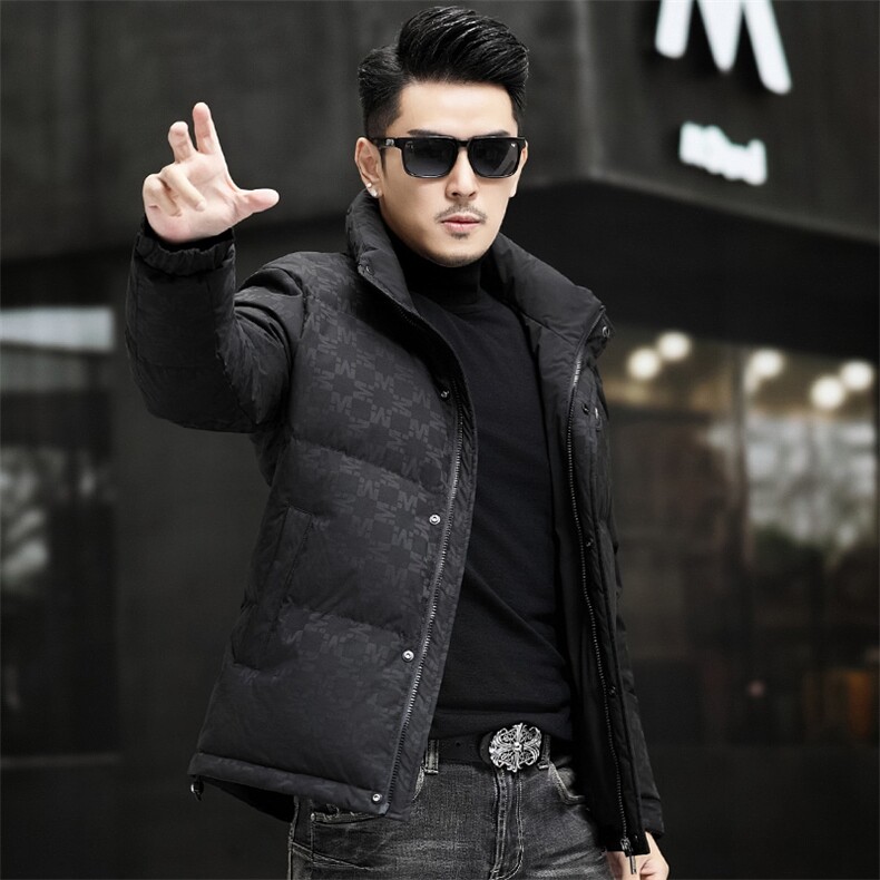 主推90%白鸭绒中年羽绒服外套男士立领青年面包服羽绒服外套大衣,男装羽绒服,钱塘723