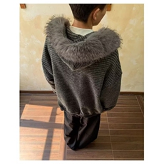 美式潮流新款开衫卫衣慵懒ins时尚百搭毛领连帽外套男LJ7522-P65，女装短外套，星座1008