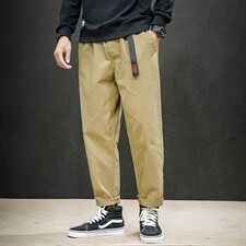 2021秋冬新款黑墙日系大码男腰带宽松绣花休闲裤长裤K563-P45，男装休闲裤，电商A001