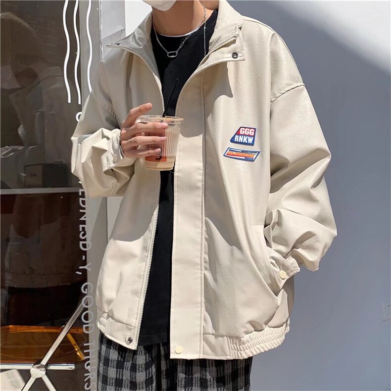 pu皮外套男秋冬款ins港风宽松机车夹克秋季韩版潮流痞帅炸街衣服,男装夹克,星座1210-1