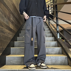 多口袋设计感阔腿休闲裤春季新款美式机能冲锋工装裤男K7621-P40，男装休闲裤，星座512-3