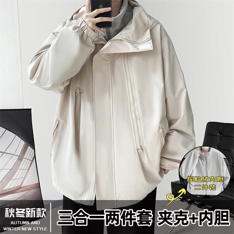 三合一冲锋衣防水加厚棉服连帽棉袄潮棉衣男冬季A266-SH80181-P80图片