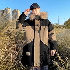 8XL~M冬季新款港风加厚大毛领中长款棉衣棉服货足支持各种活动，男装棉衣，钱塘717(原712)
