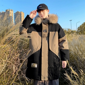 8XL~M冬季新款港风加厚大毛领中长款棉衣棉服 货足支持各种活动图片