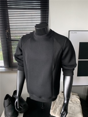 WY804-尺码M-3XL-P32-美式重磅正肩内搭小领口打底衫卫衣，男装T恤，星座1811B