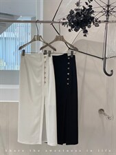 醋酸纤维慵懒裁剪韵味衬衫+H型显瘦开叉半裙，女装衬衫，GN