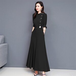 时尚套装女2025夏季修身显瘦粉色低领短袖上衣a字半身长裙两件套图片